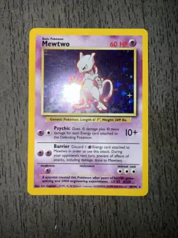 Mewtwo 10/102 Base Set Holo Rare Pokemon Card Nintendo Pokemon TCG WOTC NM / LP+ - Image 1