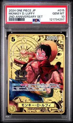 PSA 10 One Piece Card Monkey D. Luffy 2nd Anniversary Set ST13-015 SR Japanese - Image 1