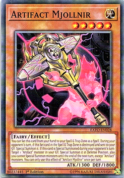 Artifact Mjollnir EXFO-EN028 Yu-Gi-Oh! Card Light Play 1st Edition - Image 1