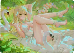 SWAN MAIDEN By ATdan Barefeet Goddess Story Anime Waifu Custom Card - Image 1