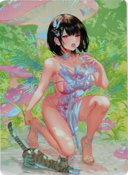 ORIGINAL ART BY ATdan Barefeet Goddess Story Anime Waifu Custom Card - Image 1