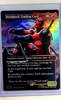 2025 MTG Magic The Gathering Secret Lair Borderless Foil Deadpool Trading Card - Image 1