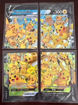 Pikachu V-Union [Set of 4] Sword & Shield Promo Cards Holo 25th Celebration - Image 1