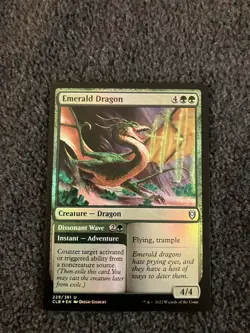 Magic The Gathering MTG - Emerald Dragon Foil - CLB - Image 1