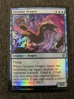 Magic The Gathering - Oceanus Dragon Foil - CLB - Image 1
