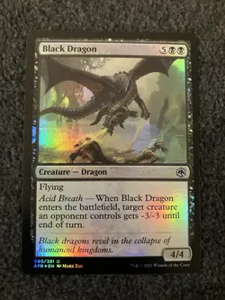 Magic The Gathering MTG - Black Dragon Foil - AFR - Image 1
