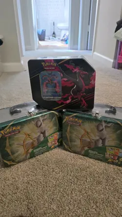 Pokemon 2022 Spring Collectors Chest Tin LOT OF 2 and Galarian moltrs tin - Image 4