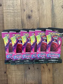 Pokemon TCG Sword & Shield Fusion Strike Sleeved Booster Pack Lot Of 6 820650809170 - Image 1