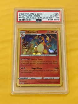 2020 Pokemon Vivid Voltage Charizard Holo Cracked Ice #025/185 PSA 10 - Image 1