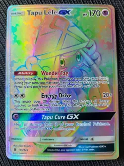Pokemon - Tapu Lele GX - 155/145 - Guardians Rising - Rainbow Secret Rare - NM - Image 3