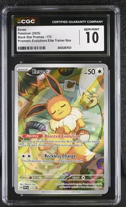 2025 Pokemon Black Star Promos Eevee Prismatic Evolutions #173 CGC 10 - Image 1