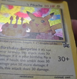 Wizards Birthday Pikachu Original Owner Vintage Pokemon TCG Black Star Promo 24 - Image 3