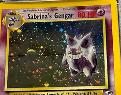 NEW CERT/SWIRL Sabrina’s Gengar Holo Gym Heroes PSA 8 2000 WOTC Pokemon Card #14 - Image 1