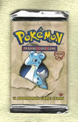Pokemon 1st Ed FOSSIL 11-Card Booster Pack--Factory Sealed--Plus BCW Deck Guards 742818060714 - Image 1