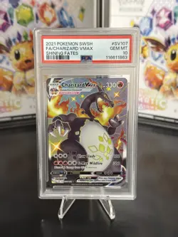 PSA 10 Charizard Vmax SV107/SV122 Pokemon Shining Fates Holo Graded Card - Image 1