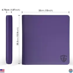 Vibrant Purple 12-Pocket Zipper Binder | Holds 720 Cards for YuGiOh, MTG, Sports - Image 5