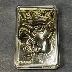 Pokemon 23K Gold Plated PIKACHU Trading Card 1999 Burger King Promo SEALED COA - Image 2