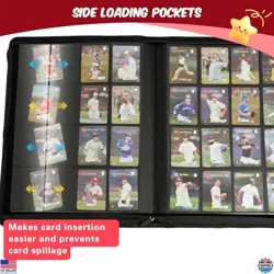 Premium Card Binder 16 Pocket, 1000+ Cards PU Cover Trading Card Binder Side - Image 5