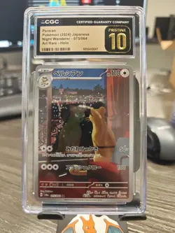CGC 10 Pristine Persian 075/064 AR Art Rare Night Wanderer sv6a Pokemon Card - Image 1