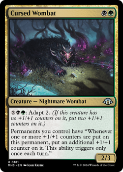 Cursed Wombat (REGULAR) x1 - MTG Modern Horizons 3 MH3 #181 - Image 1