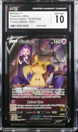 2022 POKEMON BRILLIANT STARS MIMIKYU V TRAINER GALLERY TG16/TG30 CGC 10 GEM MINT - Image 1