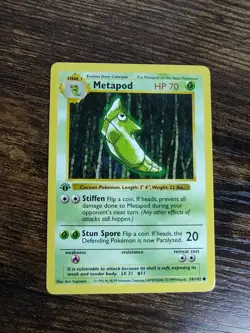 Pokemon Metapod 54/102 1st Edition Shadowless Base NM - Image 2