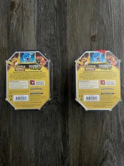 New/Sealed - Set of 2 Pokemon Hidden Fates GX Tins - Gyarados and Raichu - Image 2