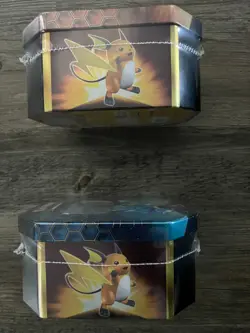 New/Sealed - Set of 2 Pokemon Hidden Fates GX Tins - Gyarados and Raichu - Image 3