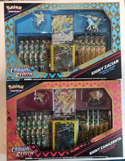Pokemon TCG Crown Zenith Premium Figure Collection Shiny V Box Factory Sealed x2 - Image 1