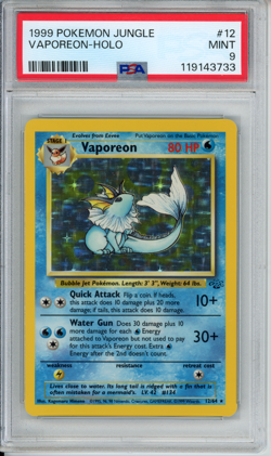 1999 POKEMON JUNGLE #12 VAPOREON-HOLO PSA 9 MINT Recently Graded! - Image 1