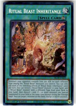 Yugioh Ritual Beast Inheritance BLTR-EN020 Secret Rare 1st Ed NM - Image 1