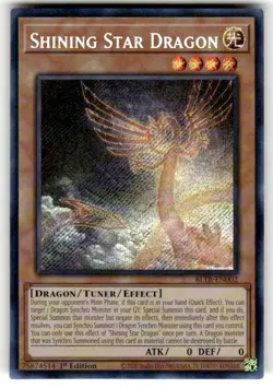 Yugioh Shining Star Dragon BLTR-EN002 Secret Rare 1st Ed NM - Image 1