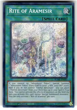 Yugioh Rite of Aramesir BLMR-EN093 Secret Rare 1st Edition NM - Image 1