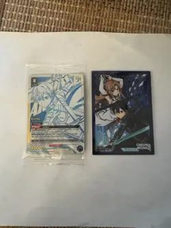 Sword Art Online Kirito Union Arena Promo Card Rare Battle Series + AP Sleeves - Image 1