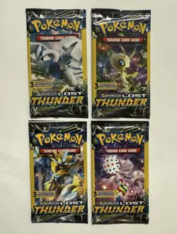 1x Pokemon Sun & Moon Lost Thunder 3 Card Mini Booster Pack 2018 - RANDOM ART - Image 1
