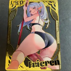 Goddess Story Gold METAL Card - Serial Number #/100! Anime Girl Frieren Bikini - Image 1