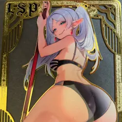 Goddess Story Gold METAL Card - Serial Number #/100! Anime Girl Frieren Bikini - Image 2