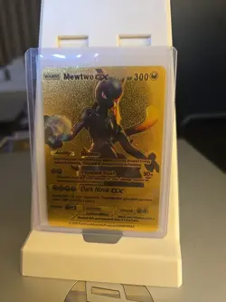Pokemon Card Mewtwo GX Full Art 300HP Gold Foil Fan Art 058/198 - Image 1