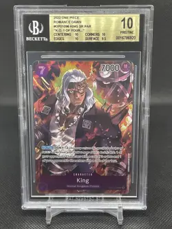 One Piece Romance Dawn King OP01-096 Wave 1 Pre Errata SR Alt Art BGS 10 Card - Image 1
