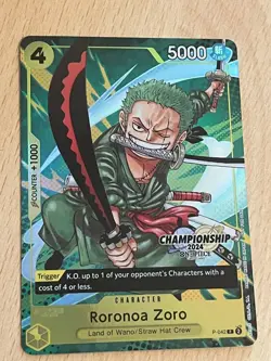 Roronoa Zoro (CS 2024 Event Pack Finalist) P-042 One Piece Promotion Cards Foil - Image 1