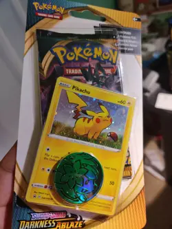 POKEMON Card Pikachu SWSH039 - SWIRL Sealed Blister Booster Pack DARKNESS ABLAZE - Image 3