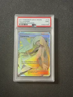 2017 Pokemon Sun & Moon Crimson Invasion 110 Lusamine Full ART PSA 9 Mint - Image 1