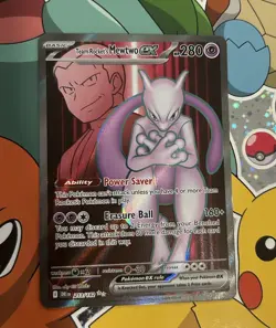 Pokemon Team Rockets Mewtwo EX TCG 213/182 Full Art Destined Rivals - Image 2