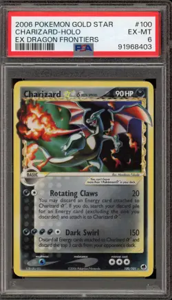Pokemon Charizard Gold Star EX Dragon Frontiers Holo Ultra Rare #100 PSA 6 - Image 1