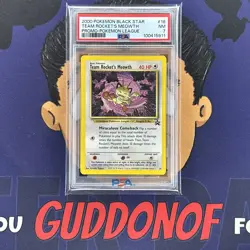PSA 7 NEAR MINT 2000 Pokemon League TEAM ROCKET’S MEOWTH #18 Promo - Image 1