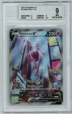 Pokemon Go Mewtwo V 72/78 Alternative Art Alt Holo Foil Rare BGS 9 Mint - Image 1