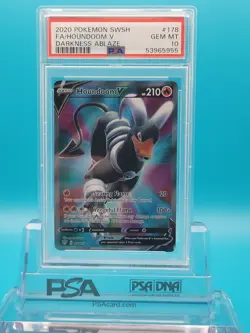 2020 Pokemon Darkness Ablaze Full Art #178: HOUNDOOM V: PSA 10 Gem Mint - Image 1