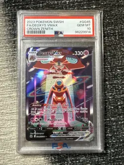 2023 POKEMON CROWN ZENITH #GG45 DEOXYS VMAX CROWN ZENITH PSA 10 GEM MINT - Image 1