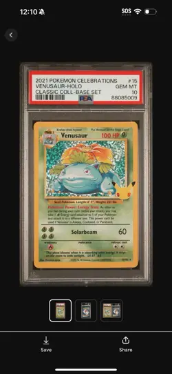 2021 Pokemon SWSH Celebrations Classic Collection Holo Venusaur #15 PSA 10 GEM - Image 1