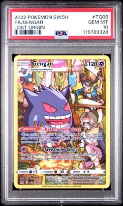 2022 POKEMON SWORD & SHIELD LOST ORIGIN TG06 FULL ART GENGAR PSA 10 - Image 1